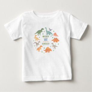 Dinosaur 1-års födelsedagsfest Söt urtida varels T Shirt