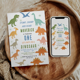 Dinosaur 1-årsfest | Söt Forntid Inbjudningar