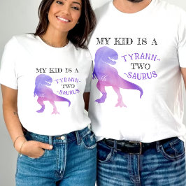 Dinosaur 2:a födelsedag Lila Tyrannosaurus Rex T Shirt