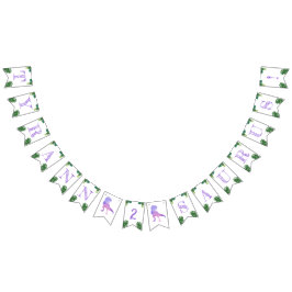 Dinosaur 2:a födelsedag Lila Tyrannosaurus Rex Vimplar