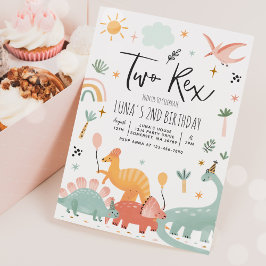 Dinosaur 2 Rex 2:a födelsedag Party Inbjudningar
