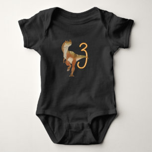 Dinosaur 3-årsdag baby bodysuit t shirt