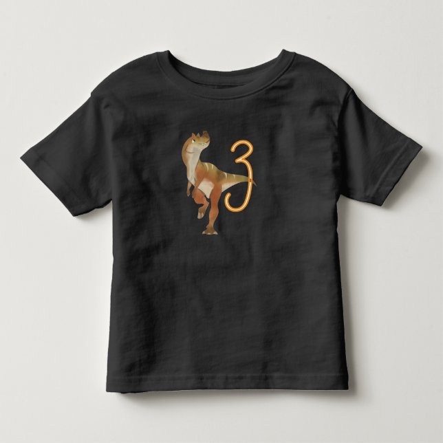 Dinosaur 3-årsdag     småbarns t-shirt (Framsida)