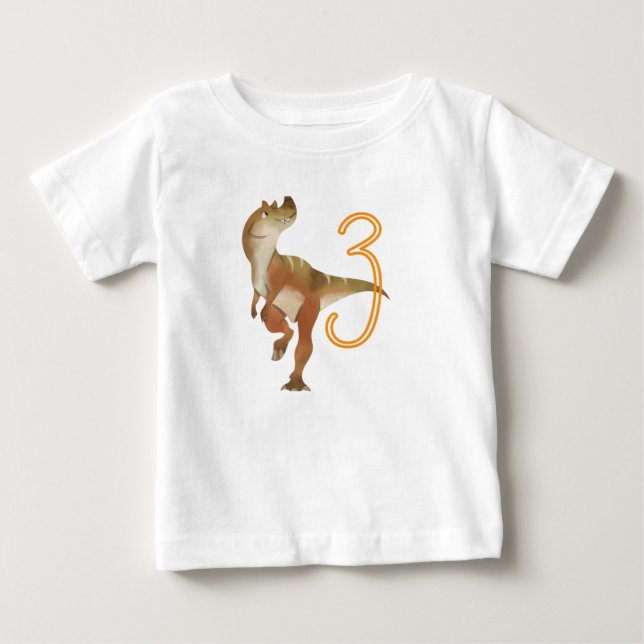 Dinosaur 3-årsdag      t shirt (Framsida)