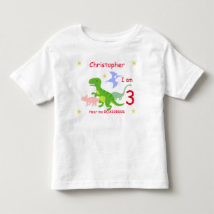 Dinosaur 3:e födelsedag personlig t shirt