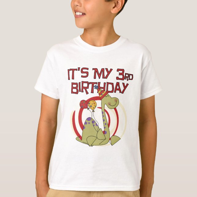 Dinosaur 3:e födelsedag Tshirts och gåvor (Framsida)