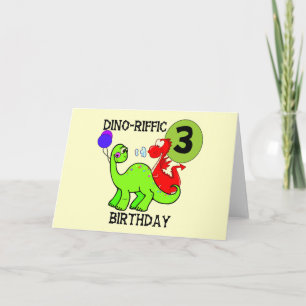 Dinosaur 3:e födelsedag Tshirts och gåvor Kort