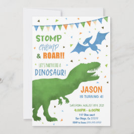 Dinosaur 3:e födelsedagen inbjudningar