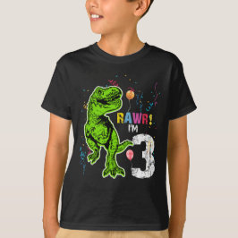 Dinosaur 3:e födelsedagen T-Rex T Shirt