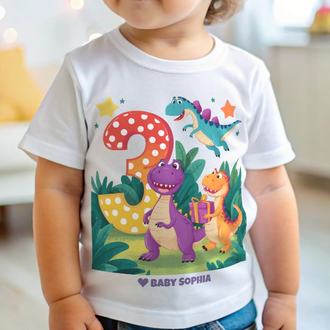 Dinosaur 3:e födelsedagen t shirt (Skapare uppladdad)