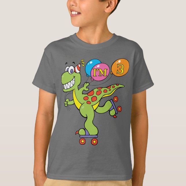 Dinosaur 3:e födelsedagen t-shirt (Framsida)