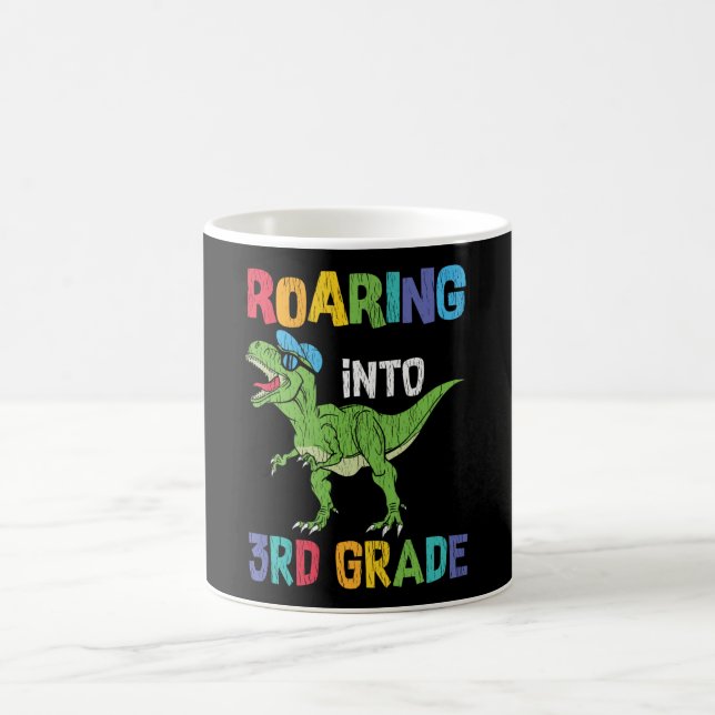 Dinosaur 3:e klass tillbaka till skolan barnpresen kaffemugg (Center)