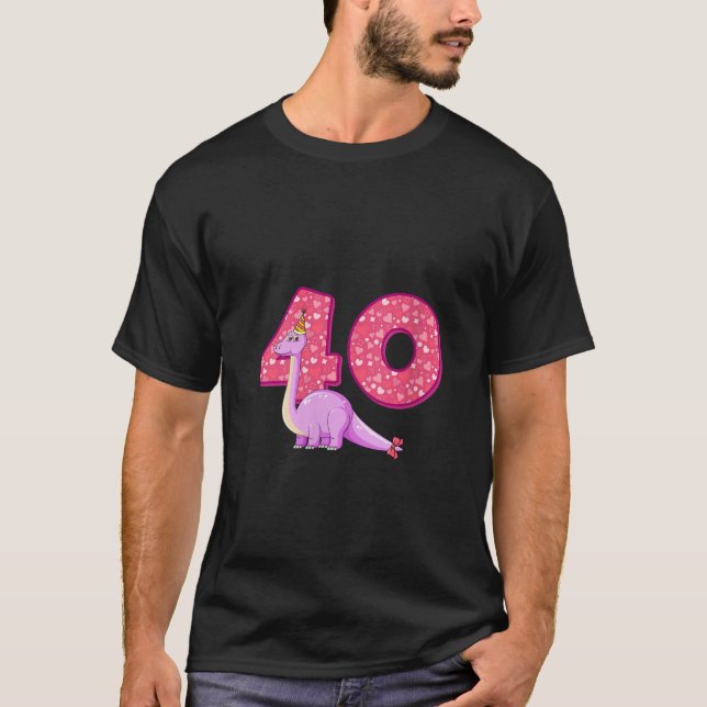 Dinosaur 40: e födelsedag Dinosaur 40 år T Shirt (Framsida)