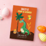 Dinosaur 4-A-Saurus Kids Fjärde födelsedagen Inbju Inbjudningar<br><div class="desc">Anpassningsbar dinosaur kallade 4e födelsedagen för inbjudningar till pojke eller flicka. Roligt,  lekfull dino-Mite-design för en fjärde födelsedagsfest med fyra saurus. Fira din flickas eller pojkes stora dag genom att bjuda in vänner och familj till en bra. Vit illustration av dinosauritemat på baksidan.</div>