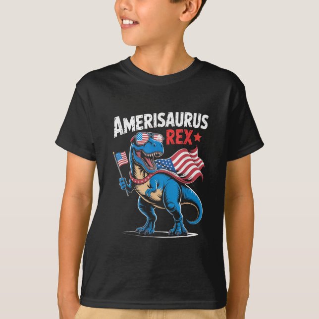 Dinosaur 4:e Juli Pojkar Flickor Män Amerisaurus T Shirt (Framsida)