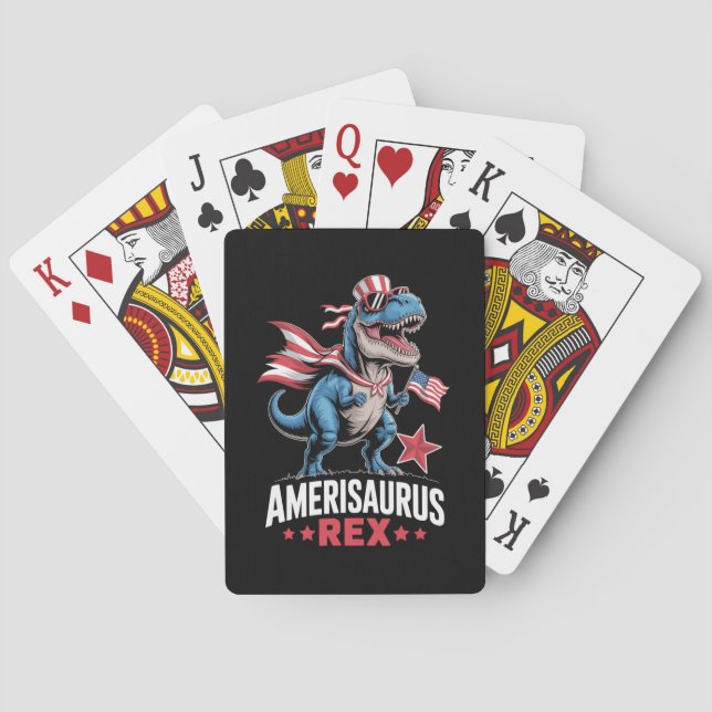 Dinosaur 4 juli Amerisaurus T Rex Rolig Casinokort (Baksidan)