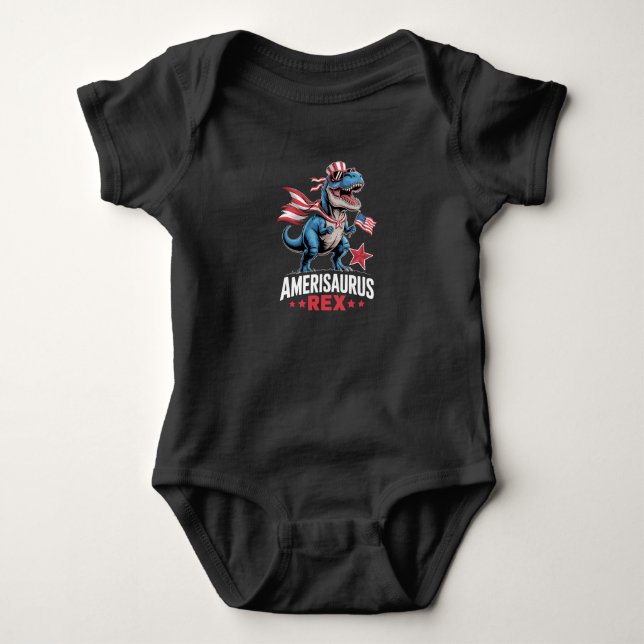 Dinosaur 4 juli Amerisaurus T Rex Rolig Shirt (Framsida)