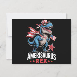 Dinosaur 4 juli Amerisaurus T Rex Rolig Vykort