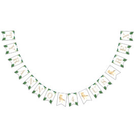 Dinosaur 4e födelsedagen Party Guld Tyrannosaurus  Vimplar