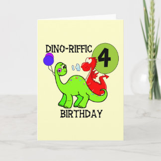 Dinosaur 4e födelsedagen Tshirts och Gifts Kort