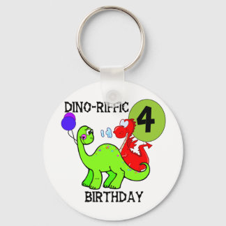Dinosaur 4e födelsedagen Tshirts och Gifts Nyckelring