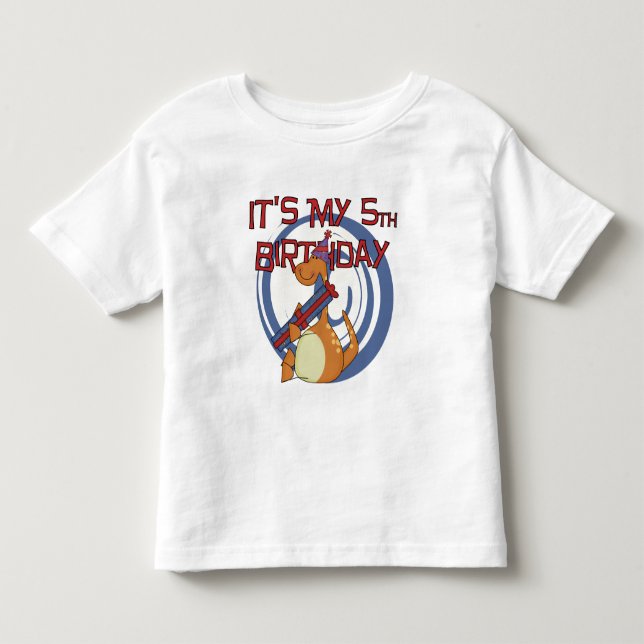 Dinosaur 5:e födelsedag Tshirts och gåvor (Framsida)