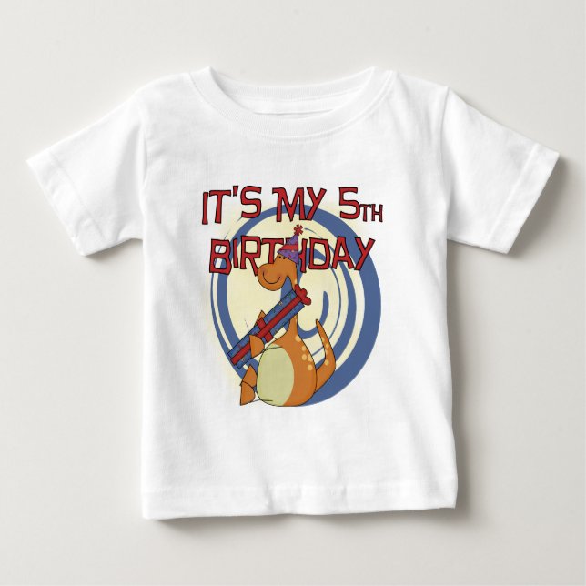 Dinosaur 5:e födelsedag Tshirts och gåvor (Framsida)