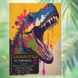 Dinosaur 5:e födelsedagen inbjudningar