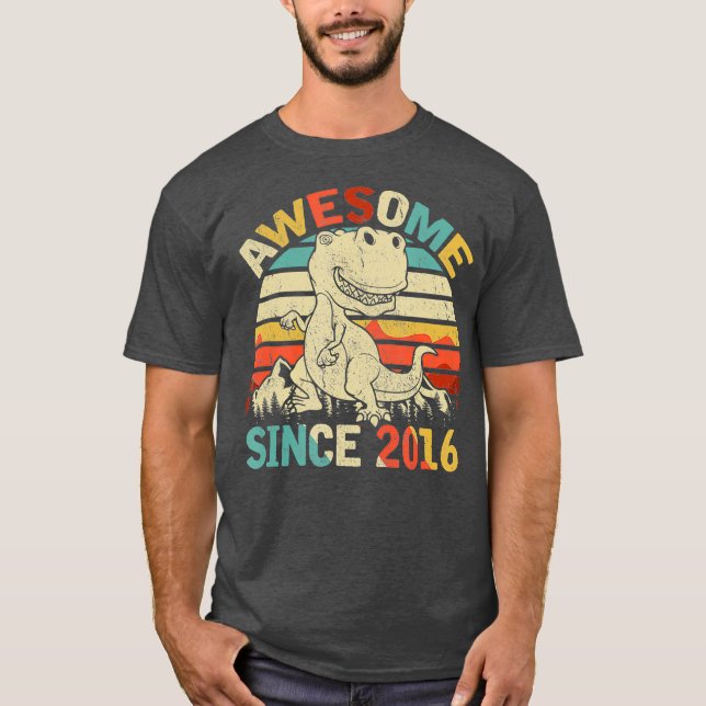 Dinosaur 5:e födelsedagspojken Gift Fantastisk sed T Shirt (Framsida)