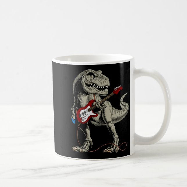 Dinosaur Acoustic Electric B Guitar Player  Kaffemugg (Höger)