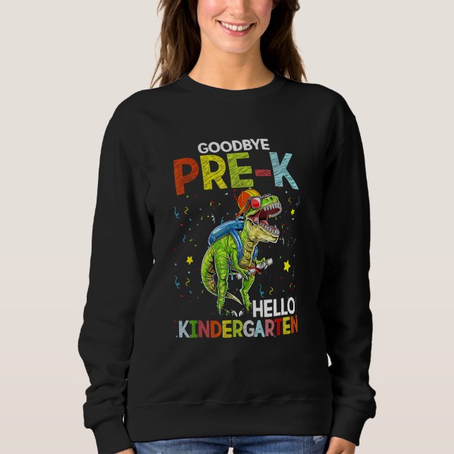 Dinosaur Adjö Före K Hej Kindergarten förra dagen T Shirt (Framsida)
