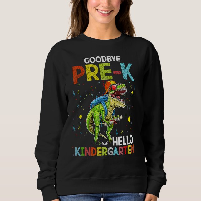 Dinosaur Adjö Före K Hej Kindergarten förra dagen T Shirt (Framsida)
