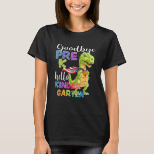 Dinosaur Adjö Preschool Studenten Hej Kinder T Shirt