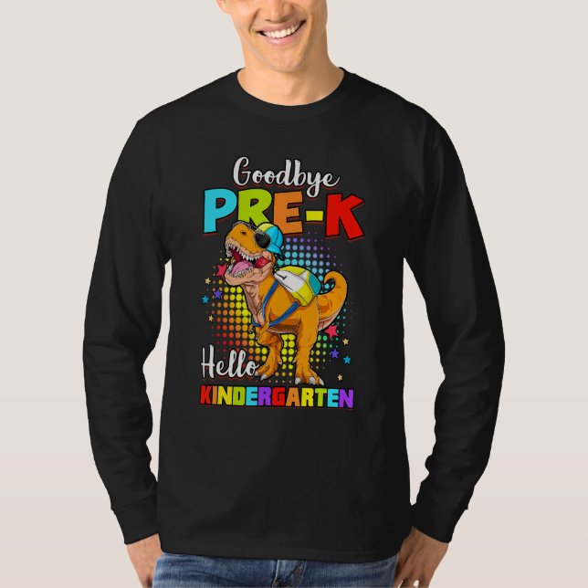 Dinosaur Adjö Preschool Studenten Hej Kinder T Shirt (Framsida)