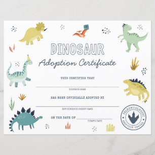 Dinosaur Adoption Certificate översätts till: Dipl