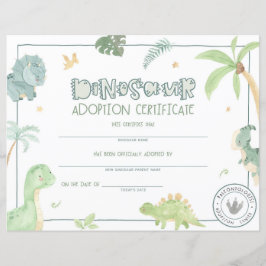 Dinosaur Adoption Certificate översätts till: Dipl