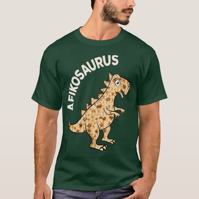 Dinosaur Afiko Shirt - Hebrew Passover Jewish T (Framsida)