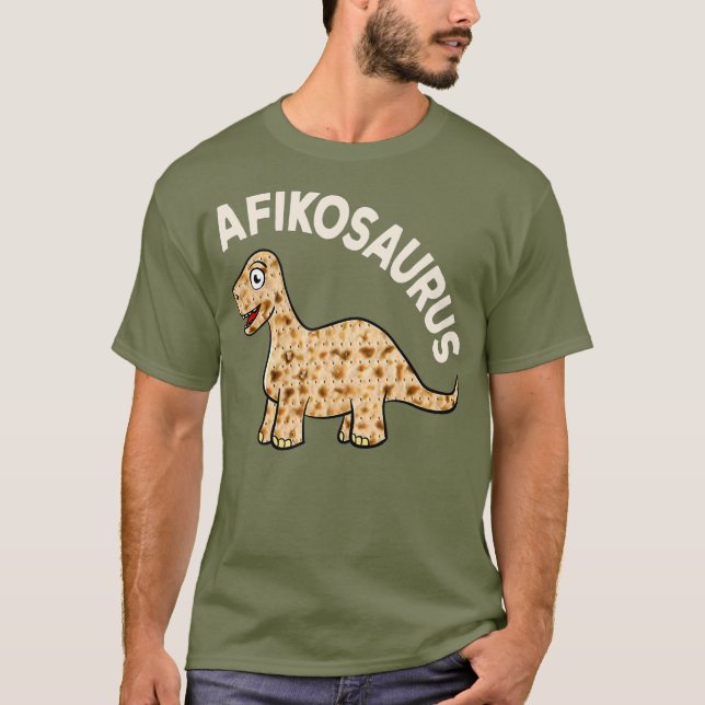 Dinosaur Afiko Tee Hebrew Passover Jewish Funny (Framsida)