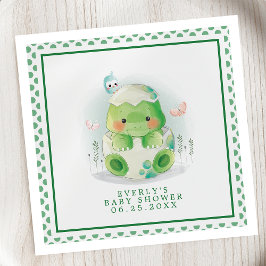 Dinosaur ägg vattenfärg baby shower servetter