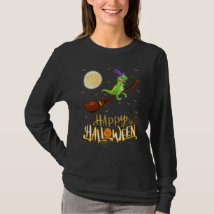 Dinosaur Åktur Häxa Hagelgevär Dinosaur Halloween T Shirt