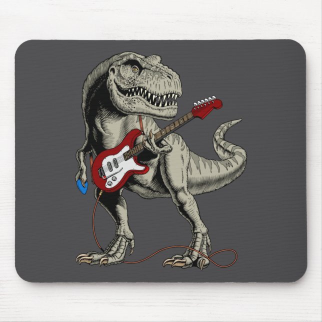 Dinosaur Akustisk Elektrisk B Gitarrspelare  Musmatta (Framsidan)