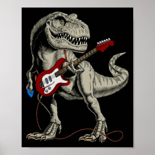 Dinosaur Akustisk Elektrisk B Gitarrspelare  Poster