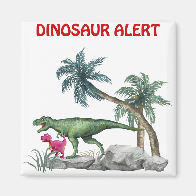 Dinosaur Alert Magnet (Framsidan)