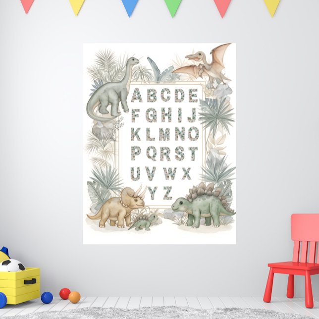 Dinosaur Alfabet Barn Vattenfärg Poster (Skapare uppladdad)