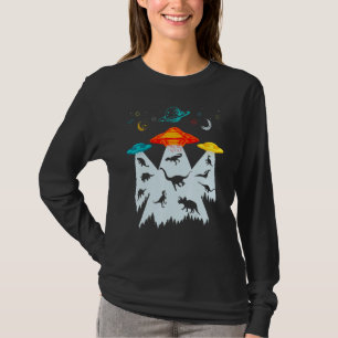 Dinosaur Alien Abduction for Ufo Dino Kids T Shirt