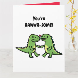 Dinosaur Alla Hjärtans Dag Kort