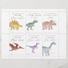 Dinosaur Alla hjärtans dag-kort för barn Brevhuvud