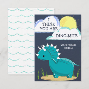 Dinosaur Alla hjärtans dag-kort för barn - Dino-mi Tack Kort