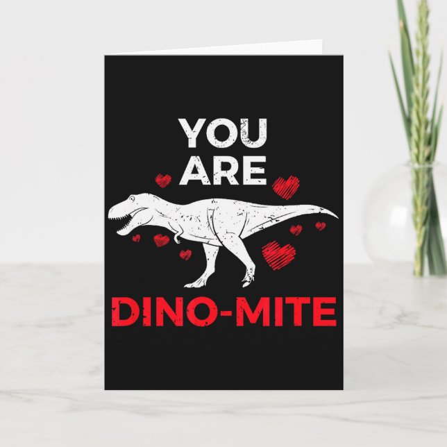 Dinosaur Alla hjärtans dag T Rex Present Pojkar Fl Kort (Framsida)