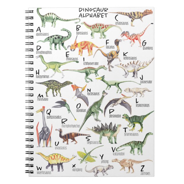 Dinosaur Alphabet Anteckningsbok (Framsidan)